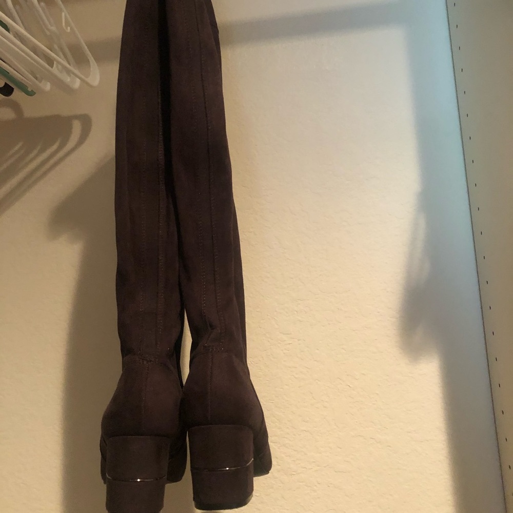 Dark brown over the knee Alfani boots low heel